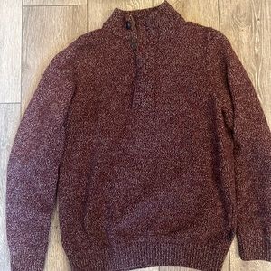 Men’s Wool Sweater Pullover Barbour 1/4 Zip Size Medium  Red